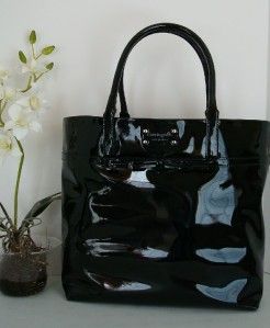 New Kate Spade French Bon Vivant Black Patent Leather Amelia Tote Bag