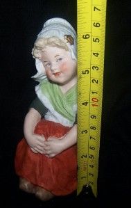Antique Heubach Dutch Girl German Bisque Doll Figurine 19 Century