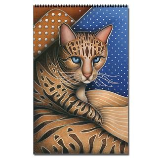 Cat Home Office > 17x11 2009 Wall Calendar #2 with 13 Cat Paintings