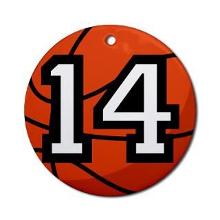 Basketball Player Number 14 Ornament (Round) for