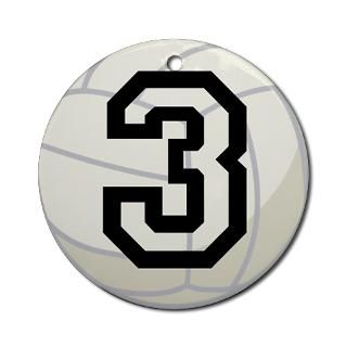 Volleyball Player Number 3 Ornament (Round) for $12.50