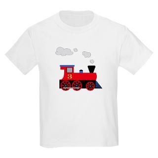 Kids Clothing  Red Train number 3 Kids Light T