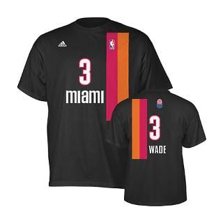 Miami Floridians Replica Miami Heat Name and Number T Shirt   Black