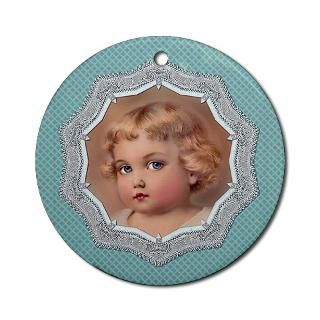 Blue Eyed Prudence Ornament (Round) > Christmas Victorian Ornaments