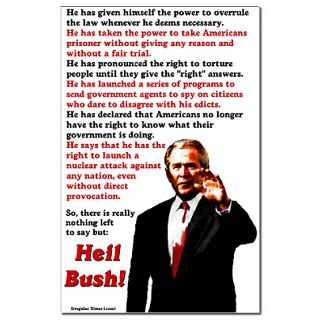 Heil Bush Poster Print (11 by 17)  Anti Bush Stickers, Buttons and