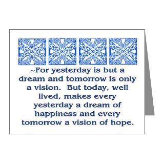Buddha Note Cards  YESTERDAY IS A DREAM Note Cards (Pk of 10