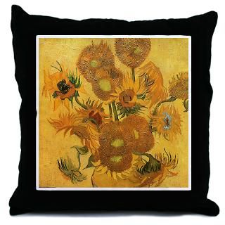 Gifts  Art More Fun Stuff  Van Gogh 15 Sunflowers Throw Pillow