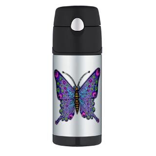 Funky Purple Butterfly Thermos?? Bottle (12oz)