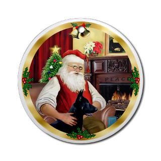 Santa1 German Shepherd 14 Ornament (Round)