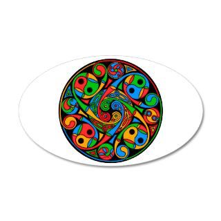 Art Gifts  Art Wall Decals  Celtic Stained Glass Spiral 22x14