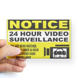 24 Hour Surveillance Rectangle Decal for $4.25