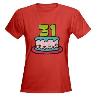 31 Year Old Birthday Cake Womens Dark T Shirt