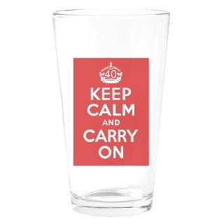40th Birthday Keep Calm Drinking Glass for $16.00
