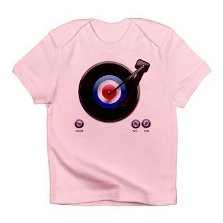 Chic Gifts  Chic T shirts  Retro Mod vinyl turntable Infant T
