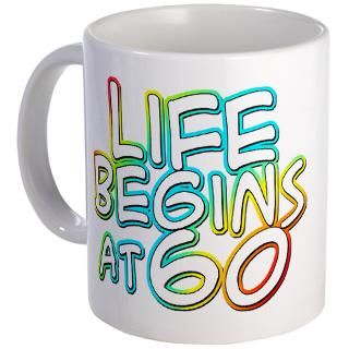 60 Gifts  60 Drinkware  60th birthday life begins at 60 Mug