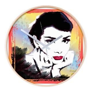 Audrey Hepburn Glamour Sketch   Wall Clock for $54.50