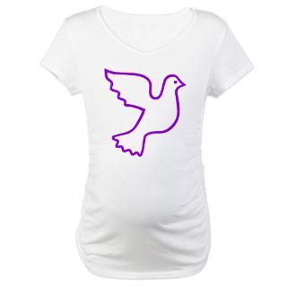 Purple outline dove symbol. The dove represents peace, love, freedom