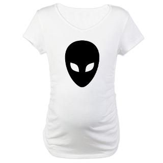 Classic alien head silhouette in black (white on dark products).