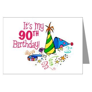 Its My 90th Birthday (Party Hats) Greeting Cards