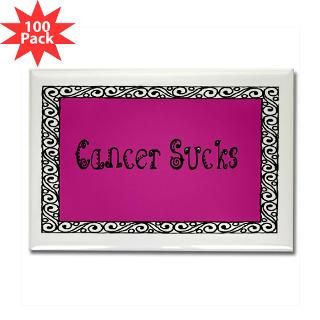 and Entertaining  Cancer Sucks Hot Pink Scroll Rectangle Magnet (100