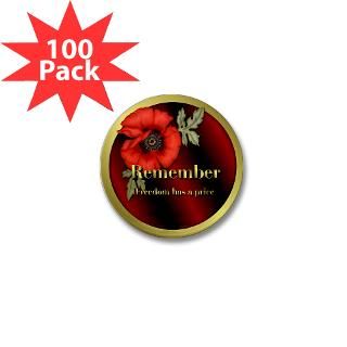  Armed+Forces Buttons  Remember Poppy Mini Button (100 pack