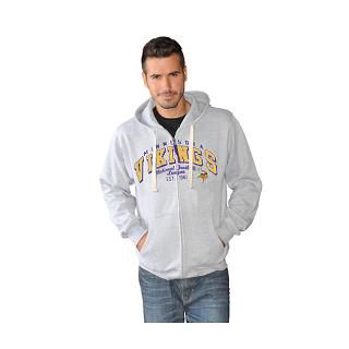 Minnesota Vikings Grey Full Contact Full Zip Hooded Sweatshirt