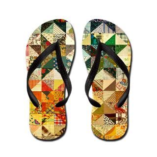 Abstract Gifts  Abstract Bathroom  Fun Patchwork Quilt Flip Flops
