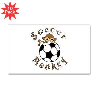 Soccer Monkey Rectangle Sticker 10 pk)