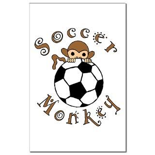 Soccer Monkey Oval Sticker (10 pk)