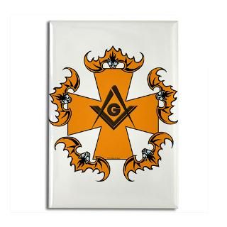 Masonic Bats and Maltese Cross Rectangle Magnet
