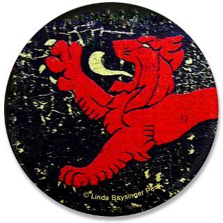 Red Heraldic Lion 2.25 Button (10 pack)