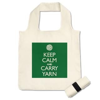 Green Keep Calm and Carry Yarn Reusable Shopping B by Admin_CP18738621