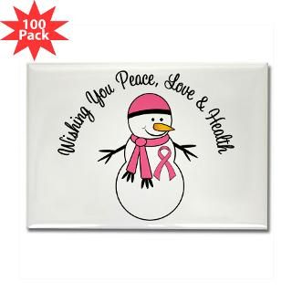 christmas snowman breast cancer rectangle magnet $ 184 99