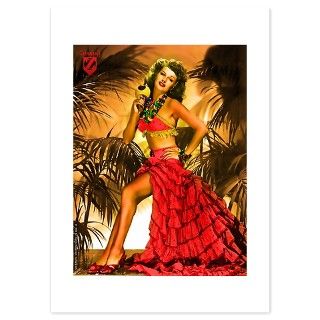 Cpradiodays Flat Cards  Rita Hayworth Red Island Dress   Invitations