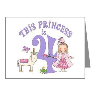 Birthday Note Cards > Unicorn Princess 4th Birthday Invitations 20pk