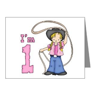 Birthday Note Cards > Cowgirl Roper First Birthday Invitations (10 pk