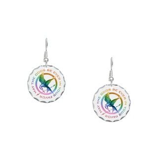 Hunger Games Gifts  Hunger Games Jewelry  Rainbow Mockingjay Earring