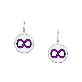 3D Gifts  3D Jewelry  Purple Infinity Symbol Earring Circle Charm