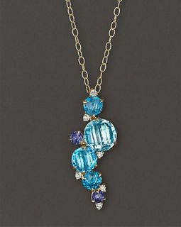 Carelle Blue Waterfall Pendant Necklace, 16