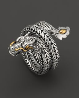 John Hardy Naga 18K Gold and Sterling Silver Dragon Coil Ring