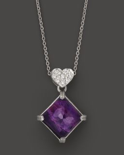 Silver Grape Pendant Necklace with Diamonds, 18