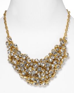 Aqua Crystal Cluster Necklace, 18