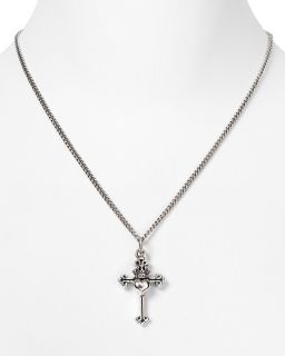 Baby Traditional Cross Crowned Heart Pendant, 18