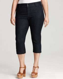 Not Your Daughters Jeans Plus Size Cameron Button Capri Jeans in Dark