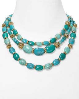 Ralph Lauren Three Row Beaded Turquoise Necklace, 22