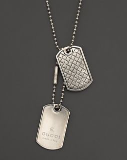 Gucci Sterling Silver Dogtag Necklace, 23.5