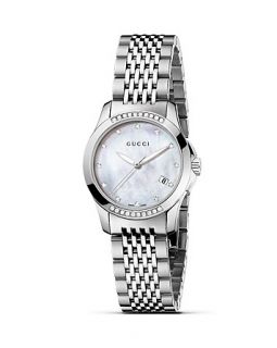 Gucci G Timeless Stainless Steel Watch with Diamonds, 27mm