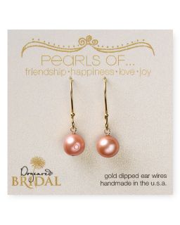 dogeared bridal pearl earrings price $ 30 00 color gold dipped