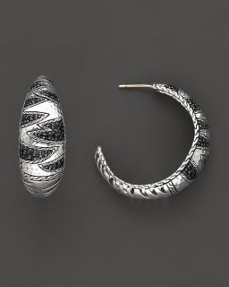 John Hardy Palu Macan Lava Hoop Earrings with Black Sapphires