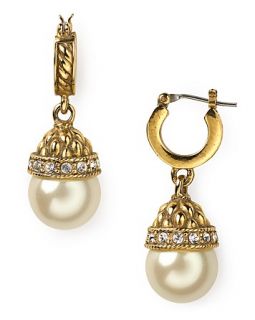 Carolee 40th Anniversary Collection Pearl Drop Hoop Earring